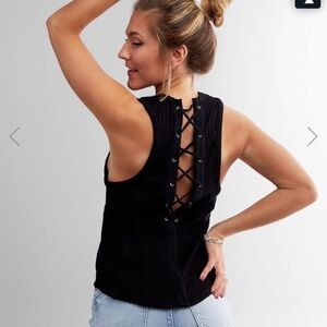 Free people check it out tank top in black
